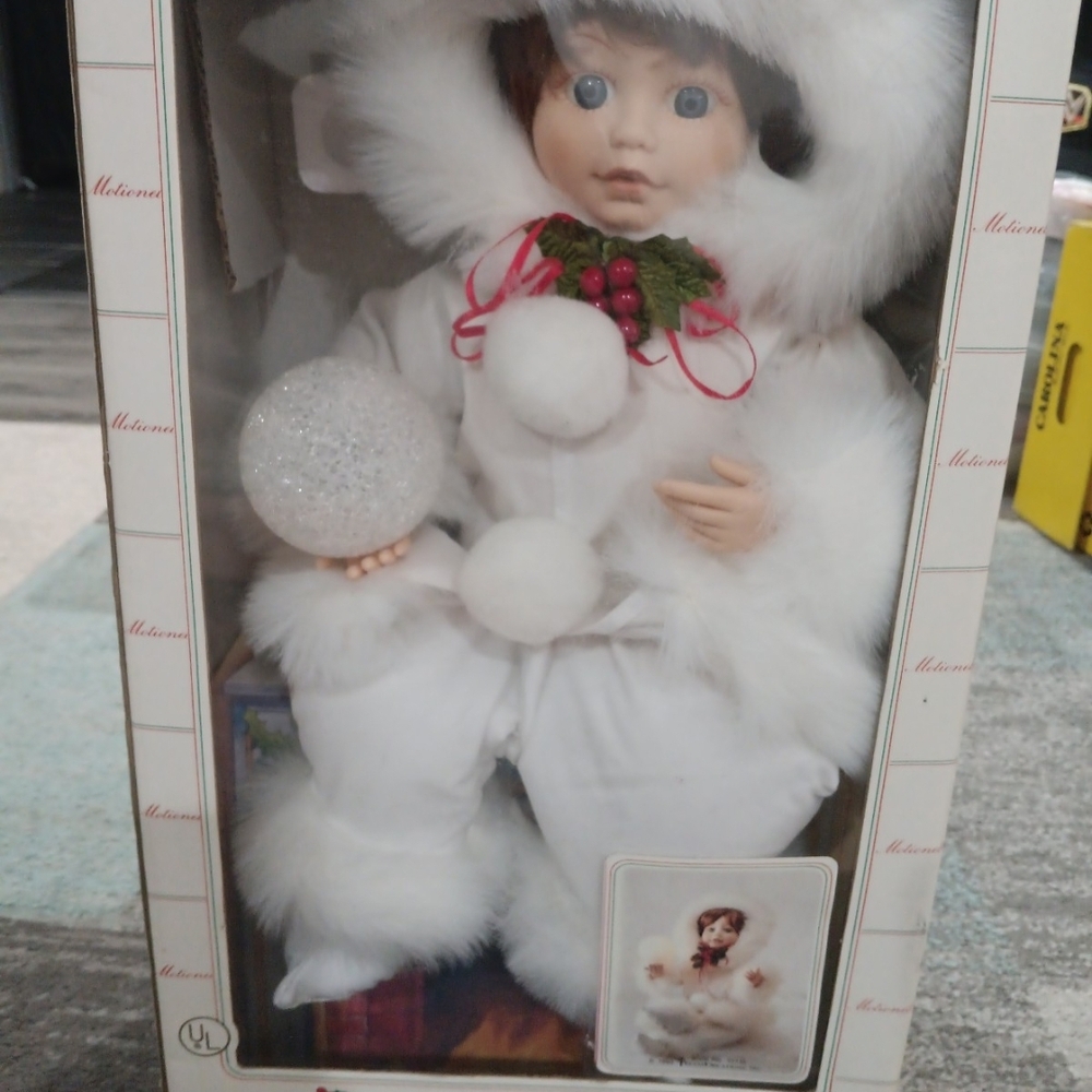 White Winter Doll with Fur Trim
